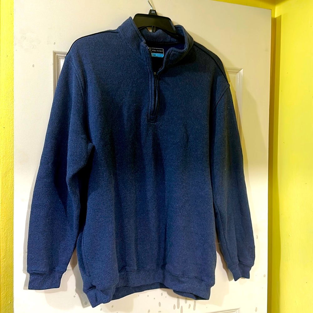 PGA Tour Mens 1/4 Zipper Pullover Blue Size XXL